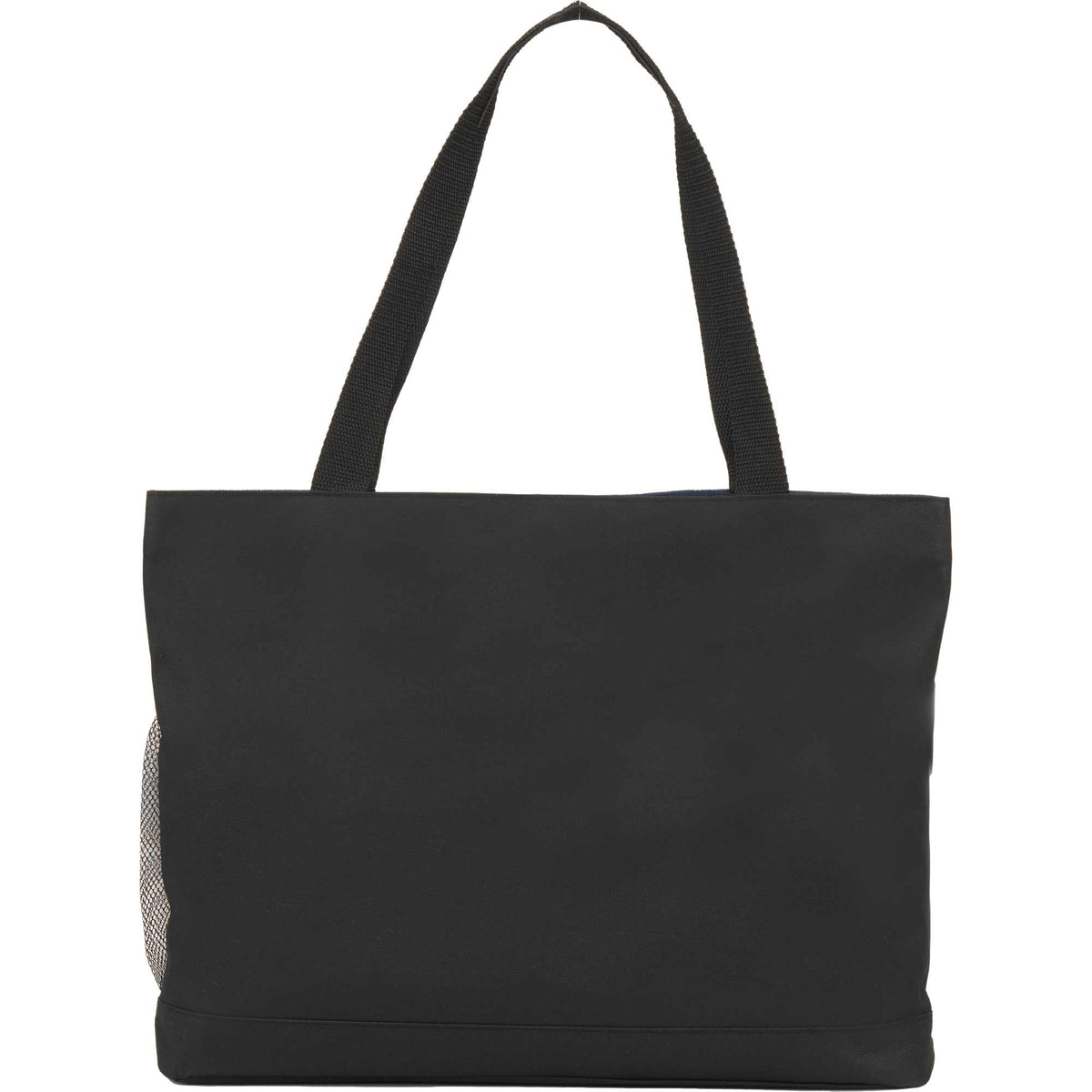 Snap Closure Meeting Tote in Recycled Polyester Embroidery - Navy - Back