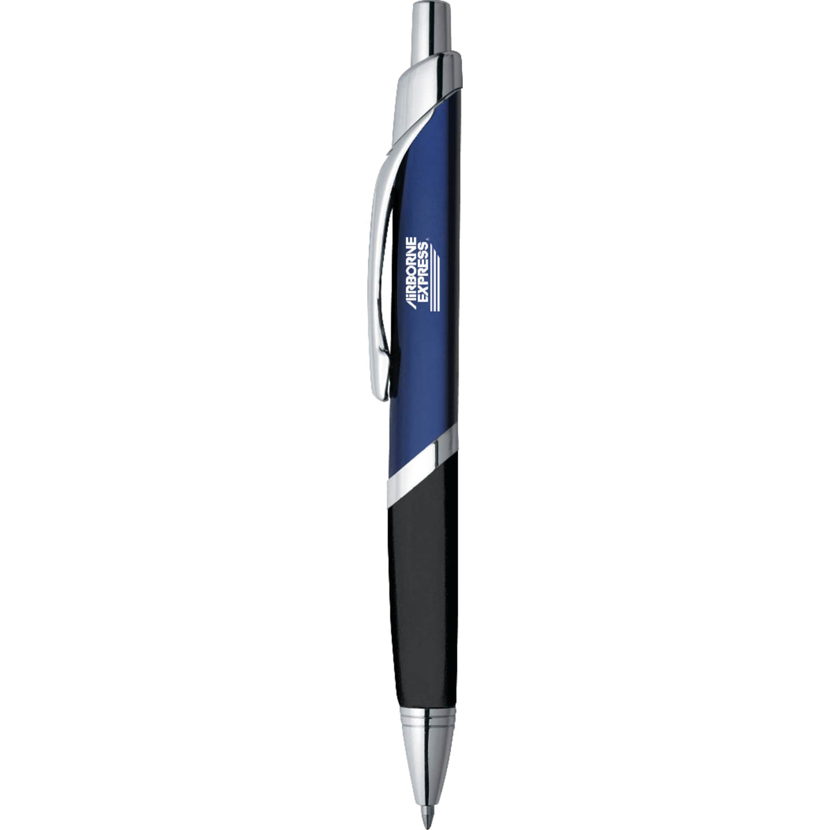SoBe Triangular Ballpoint Pen with Chrome Trim - Blue w/Silver Trim - Photo