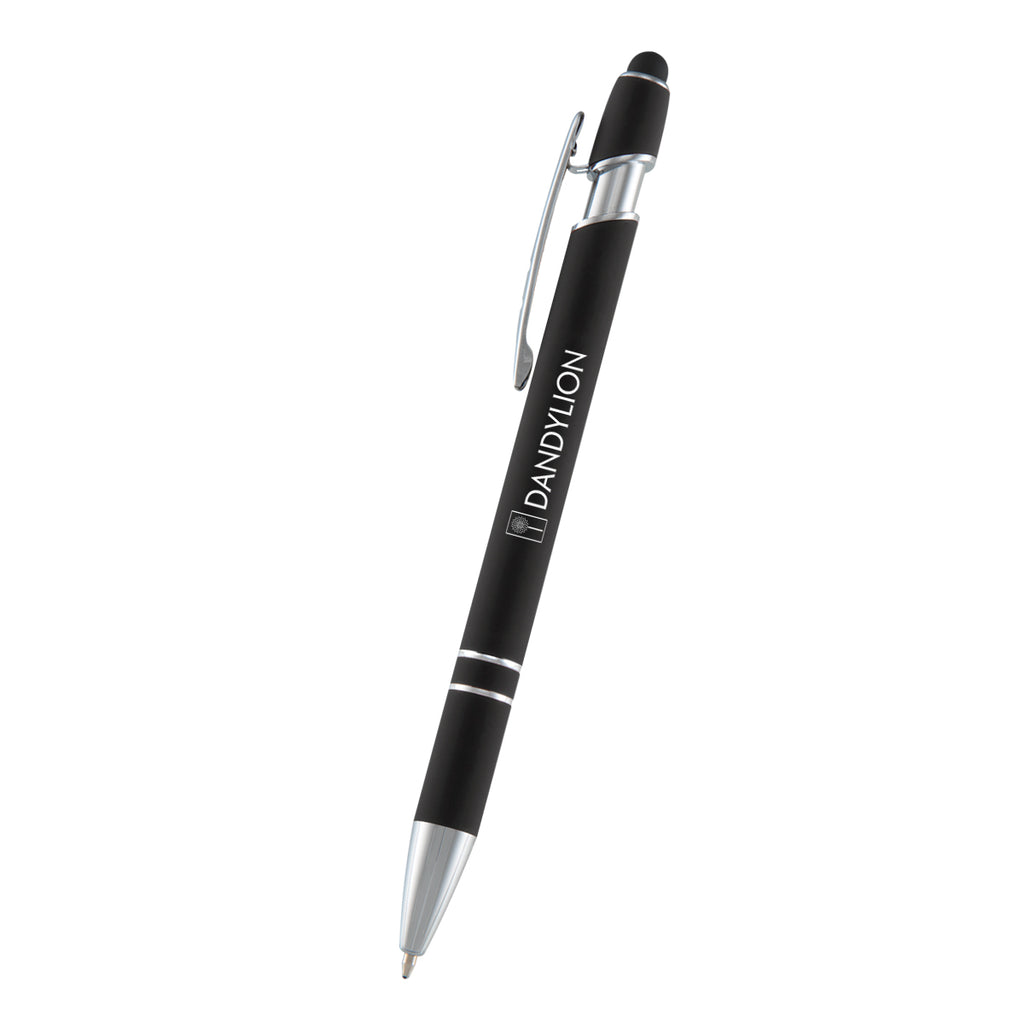 Softex Incline Pen with Stylus - Black - Silk Screen
