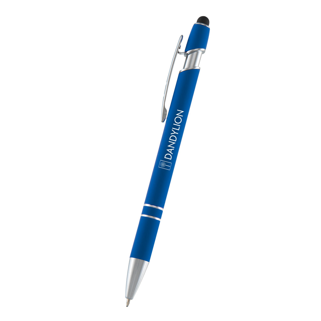 Softex Incline Pen with Stylus - Blue - Silk Screen