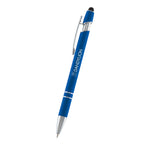 Softex Incline Pen with Stylus - Blue - Silk Screen