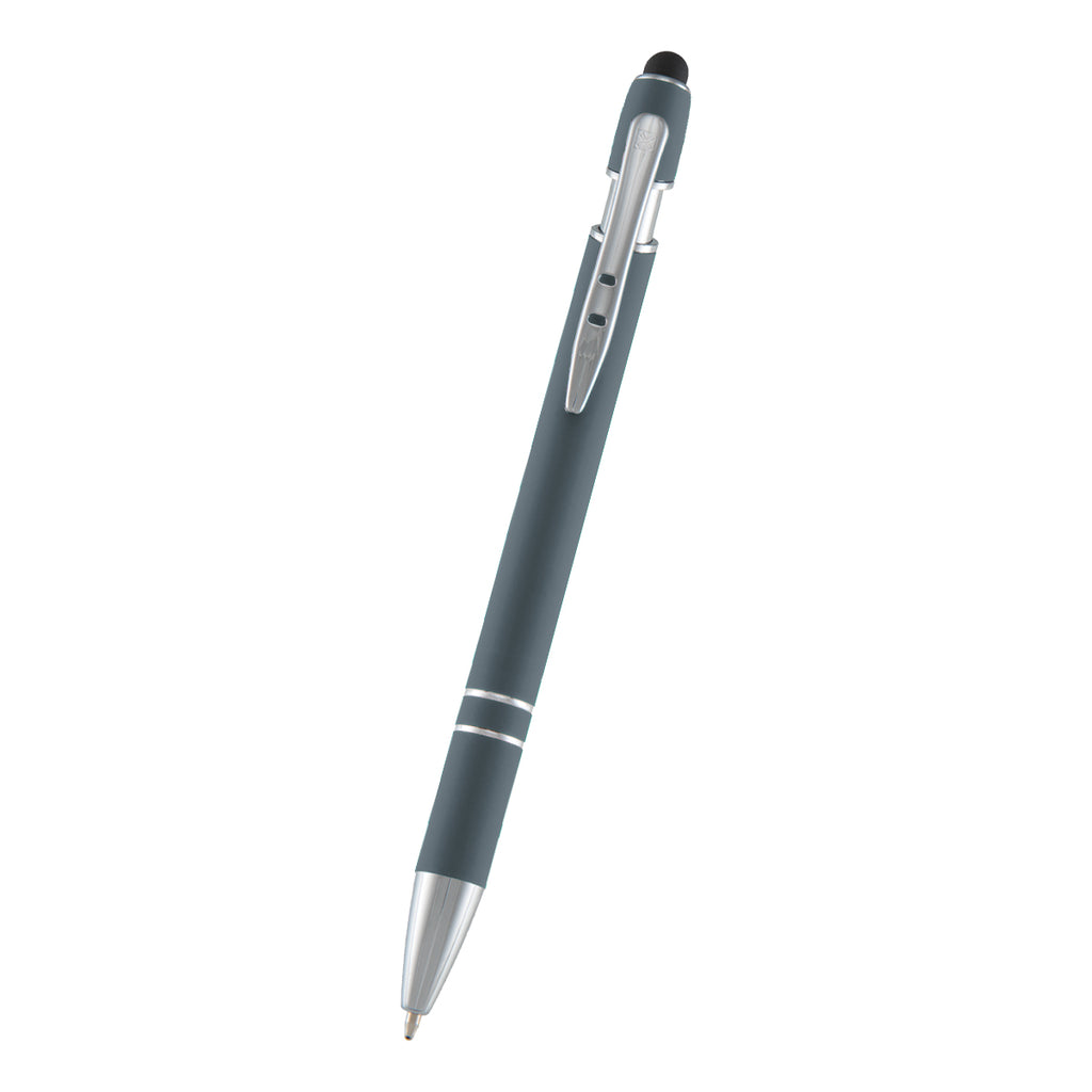 Softex Incline Pen with Stylus - Gray - Front