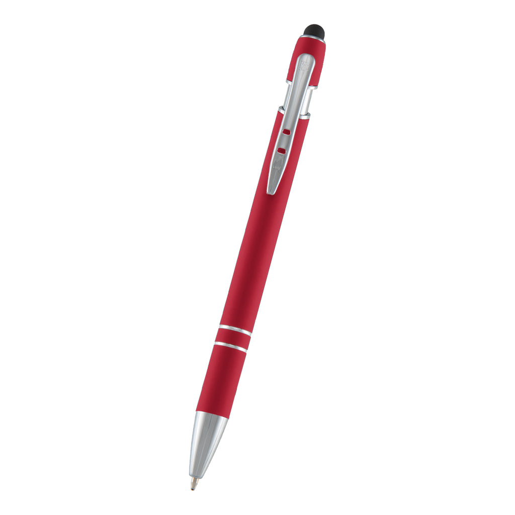 Softex Incline Pen with Stylus - Red - Front