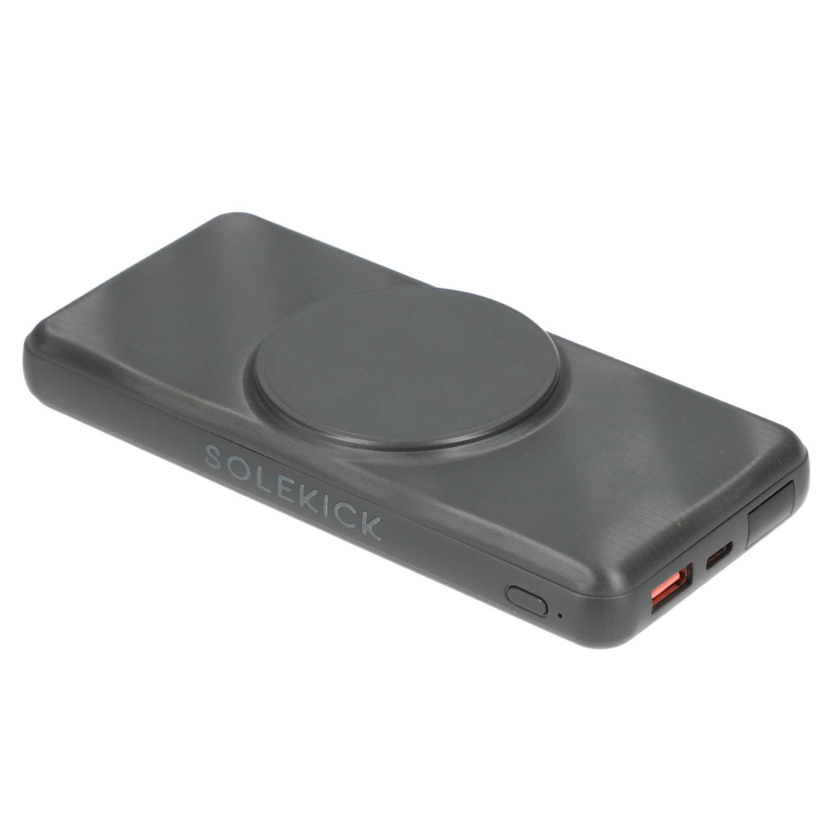 Solekick Magnetic Wireless Power Bank, 10,000 mAh 15W Full Color - Dark Gray - Right Side 2