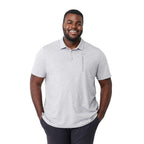 Somoto Eco Recycled Jersey Polo for Men Transfer - Heather Grey - Front On Model 2