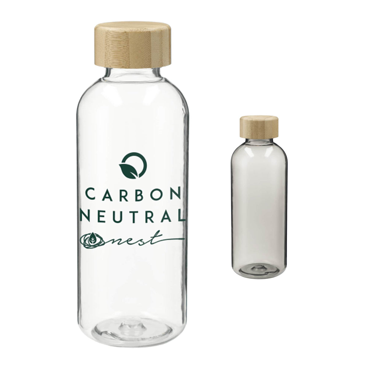 Sona Recycled PET Bottle with Bamboo Lid, 22 oz - Clear - Front Group