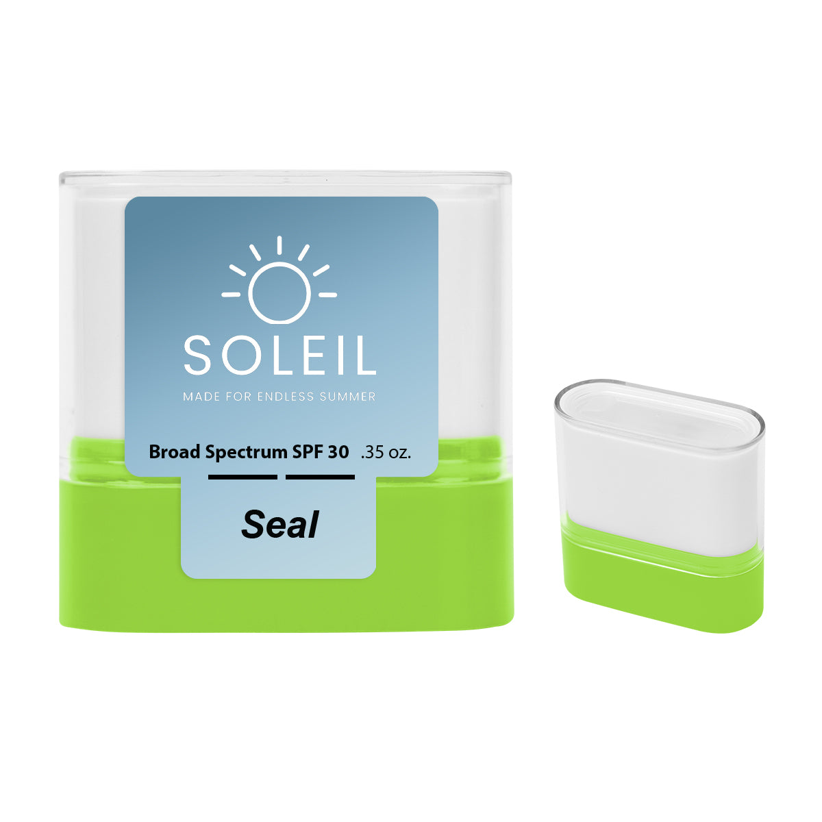 SPF 30 Sunscreen Stick in Recycled ABS - Lime Green - WHITE_Label_4CP