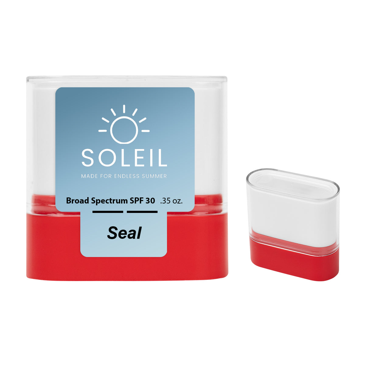 SPF 30 Sunscreen Stick in Recycled ABS - Red - WHITE_Label_4CP