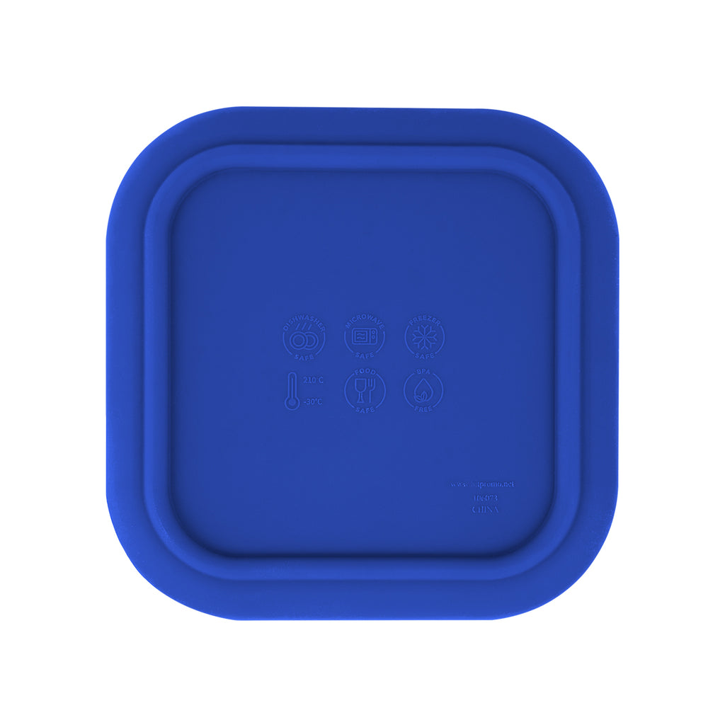Square Food Container in Silicone - Blue - Bottom