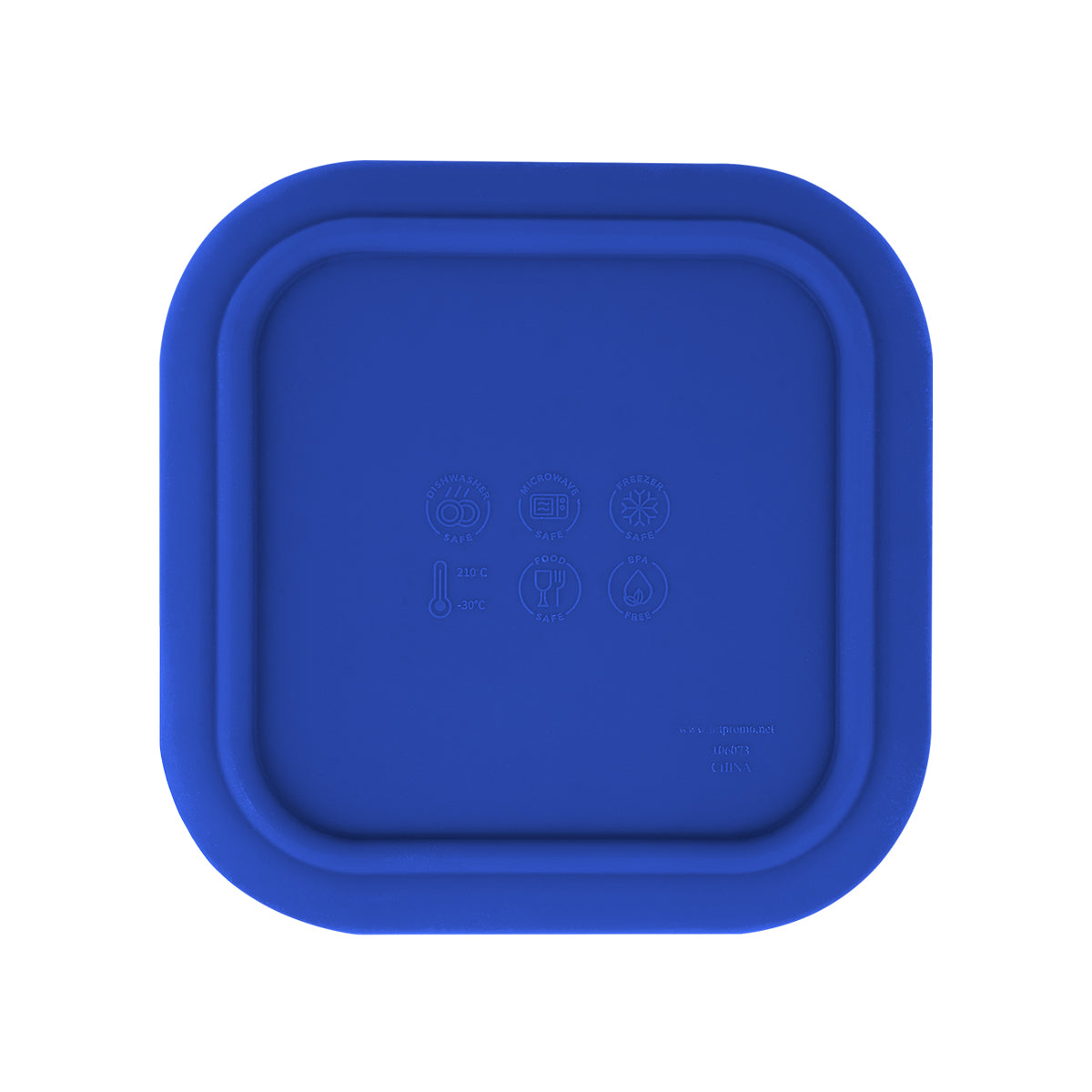 Square Food Container in Silicone - Blue - Bottom