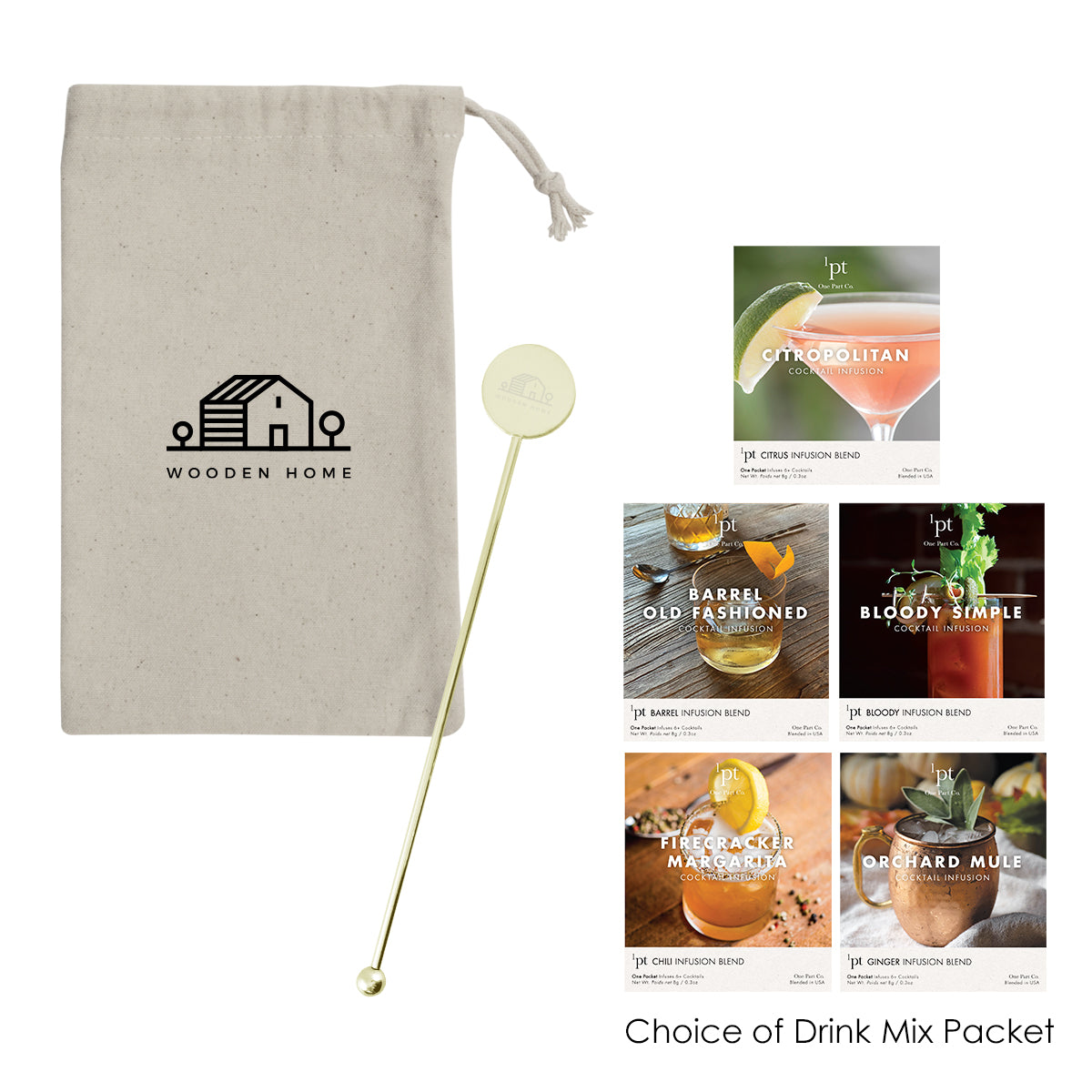 Stainless Steel Cocktail Stirrers with Infusion Packet Kit - Stainless Steel Cocktail Stirrers With Cocktail Infusion Drink Packet Kit