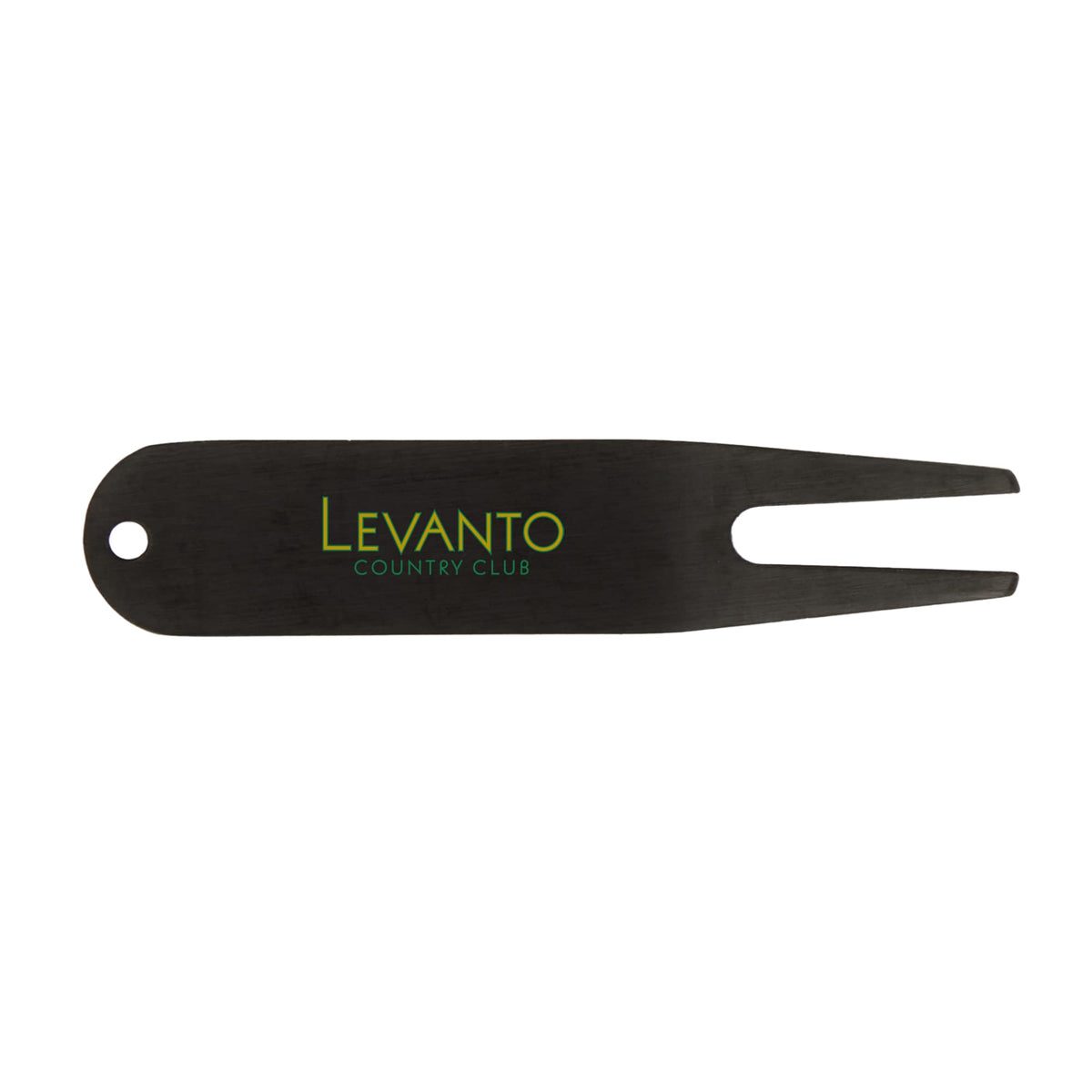 Stainless Steel Divot Repair Tool Laser Engraving - Black - Front