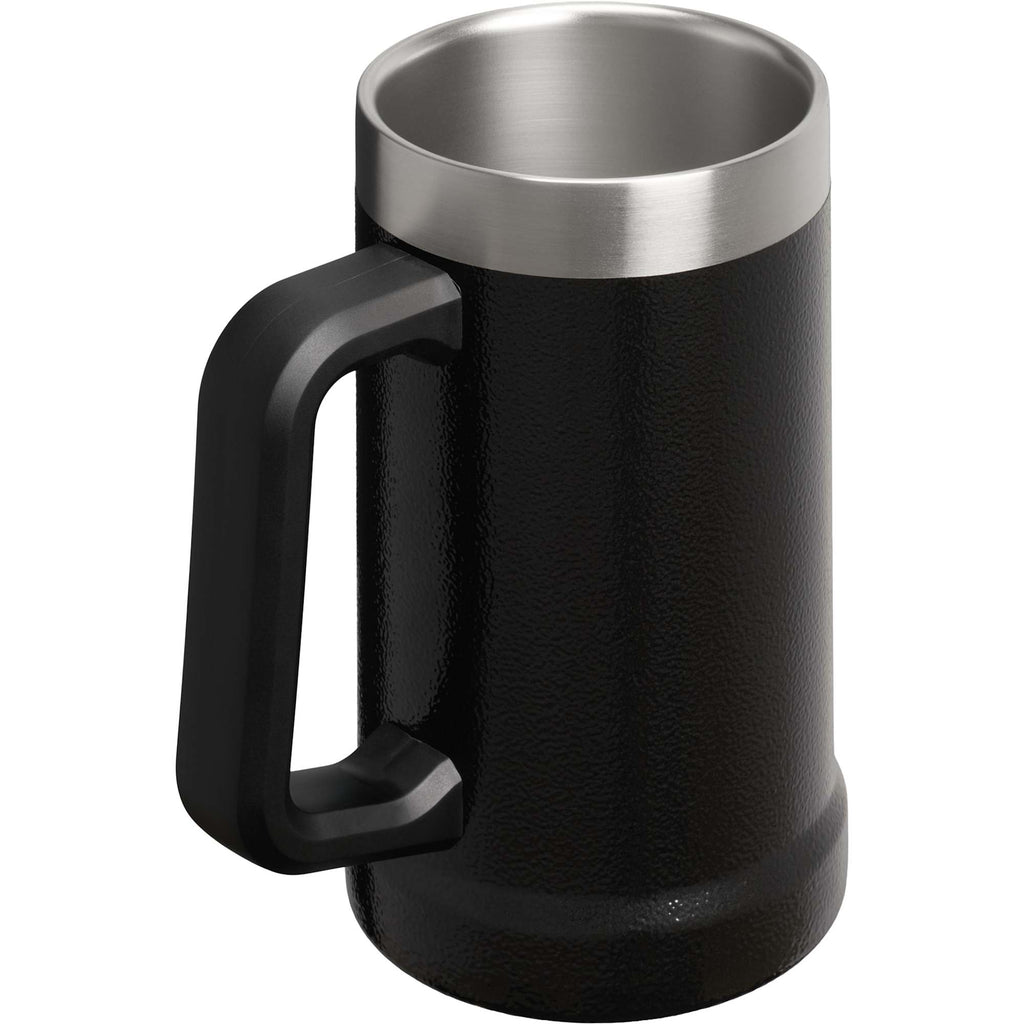 Stanley Adventure Big Grip Beer Stein, 24 oz Laser Engraving - Hammertone Black - Right Angle