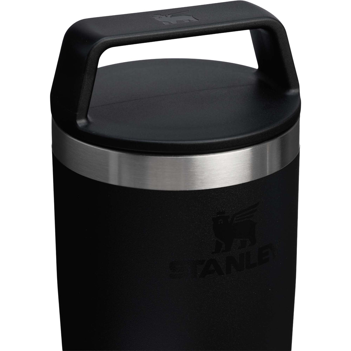 Stanley Cafe-To-Go Travel Mug, 16 oz Laser Engraving - Black - Right Angle Detail