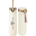 Stanley Flowstate Spring Bottle with Lanyard, 20 oz Laser Engraving - Cream - Front Default