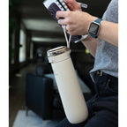 Stanley Flowstate Spring Bottle with Lanyard, 20 oz Laser Engraving - Cream - Photo