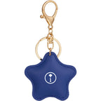Star Shaped Faux Leather Keychain - Blue - Front
