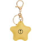 Star Shaped Faux Leather Keychain - Yellow - Front