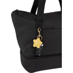 Star Shaped Faux Leather Keychain - Yellow - Propped