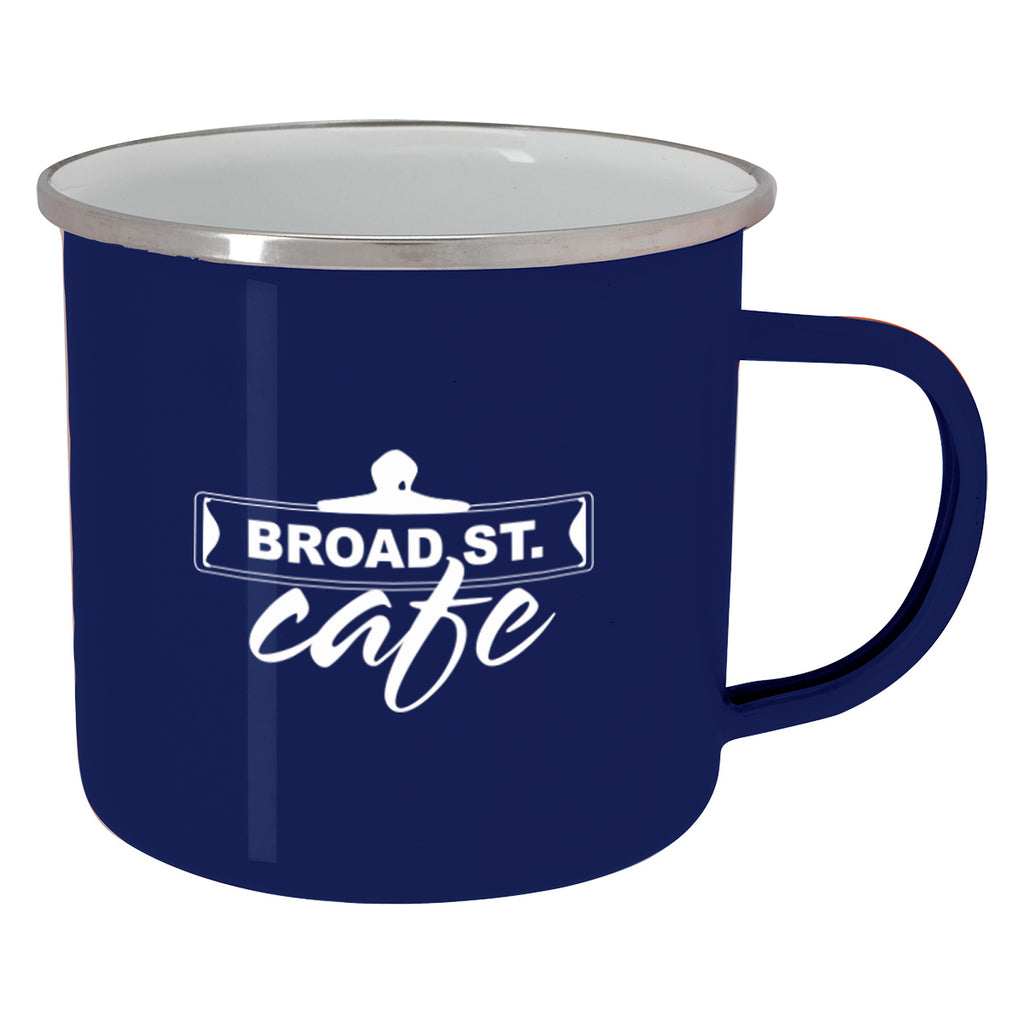 Steel Campfire Mug, 16 oz - Navy - Silk Screen
