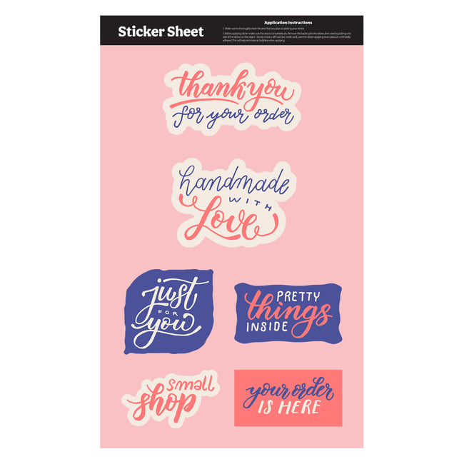 Sticker Sheet in Custom Shapes, Ultra Removable, 11.5 x 7 Inches