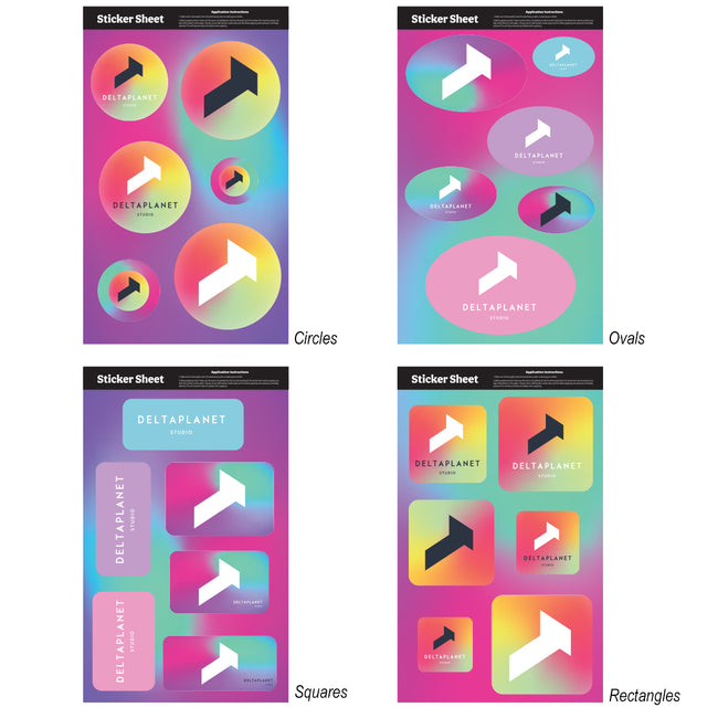 Sticker Sheet in Stock Shapes, 11.5 x 7 Inches