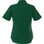 Stirling Short Sleeve Work Shirt in Poly Cotton Twill for Women Embroidery - Forest Green - Back Flat