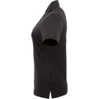 Stitch Solid Pique Polo for Women Embroidery - Black - Left Side