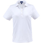Stitch Solid Pique Polo for Women Embroidery - White - Front