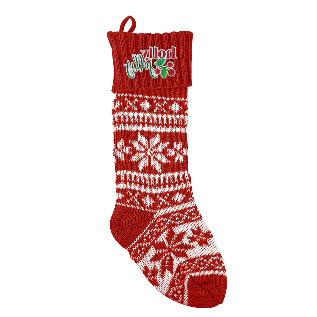 Stocking for the Holidays - Red - Embroidery