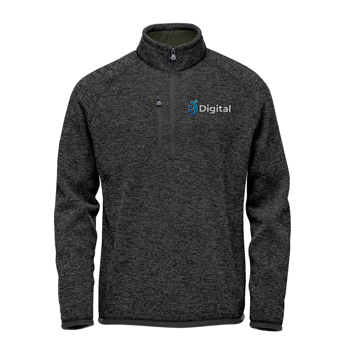 Stormtech Avalante Quarter Zip Pullover for Men - Black Heather - Embroidery