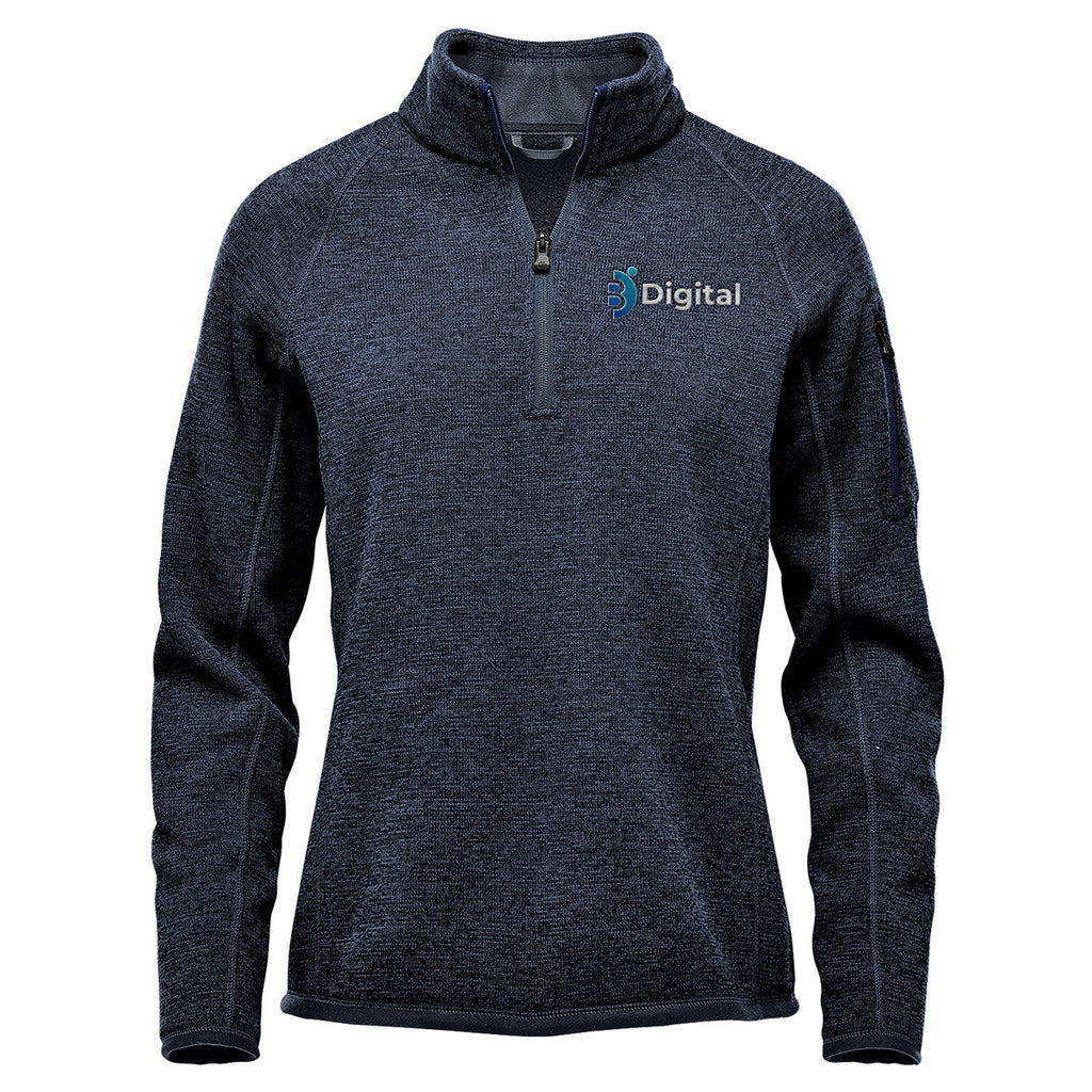 Stormtech Avalante Quarter Zip Pullover for Women - Navy Heather - Embroidery