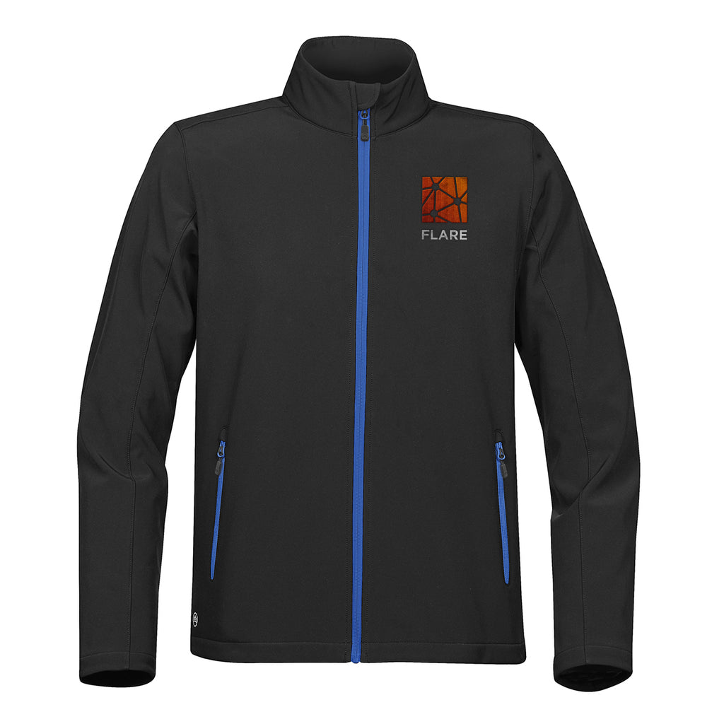 Stormtech Orbiter Softshell for Men - Black/Azure - Embroidery