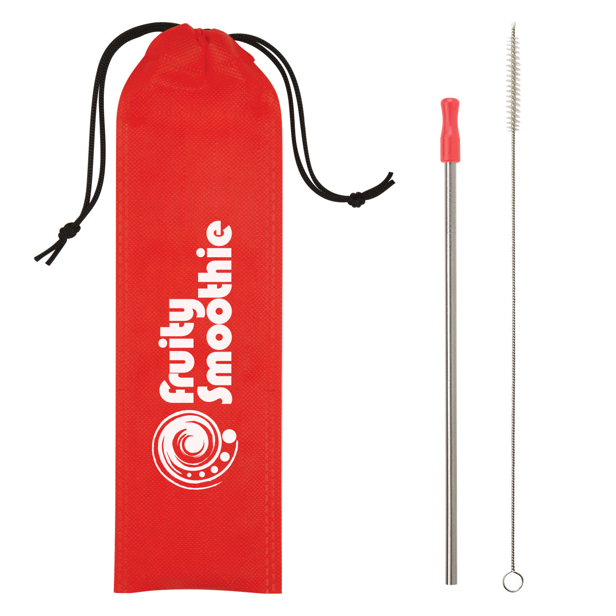Straw Kit in Stainless Steel - Red - Silk Screen