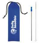 Straw Kit in Stainless Steel - Royal Blue - Silk Screen