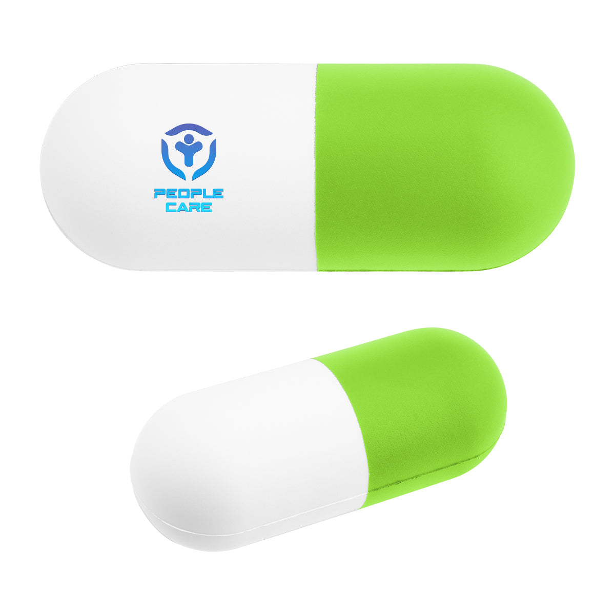 Stress Reliever Shaped Like a Capsule - Lime Green - Full Color