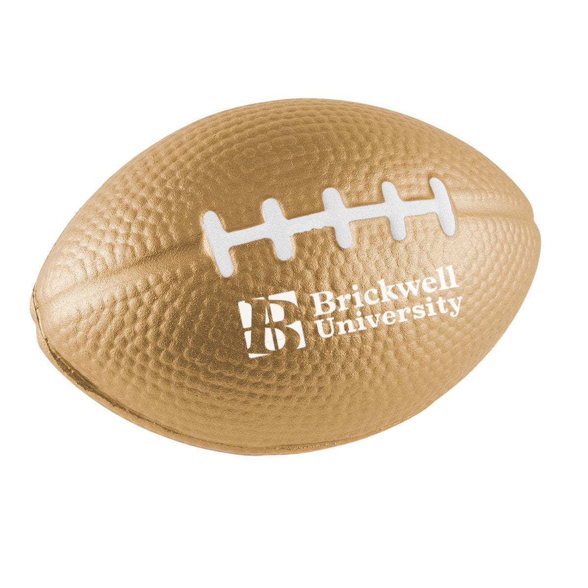 Stress Reliever Shaped Like a Football - Gold - Pad Print