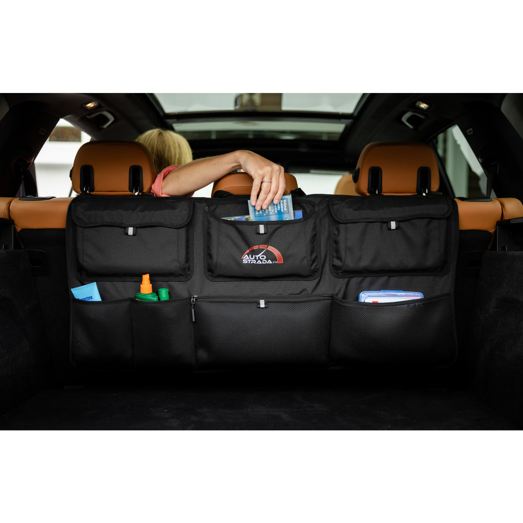 Structure Backseat Organizer in Recycled PET Embroidery - Black - View 4