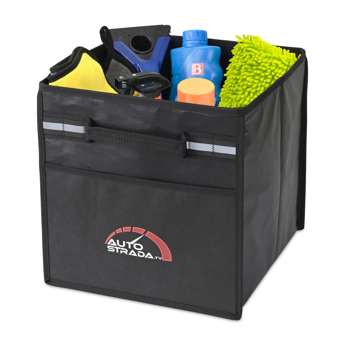 Structure Cargo Box in Recycled Non-Woven Embroidery - Black - View 4