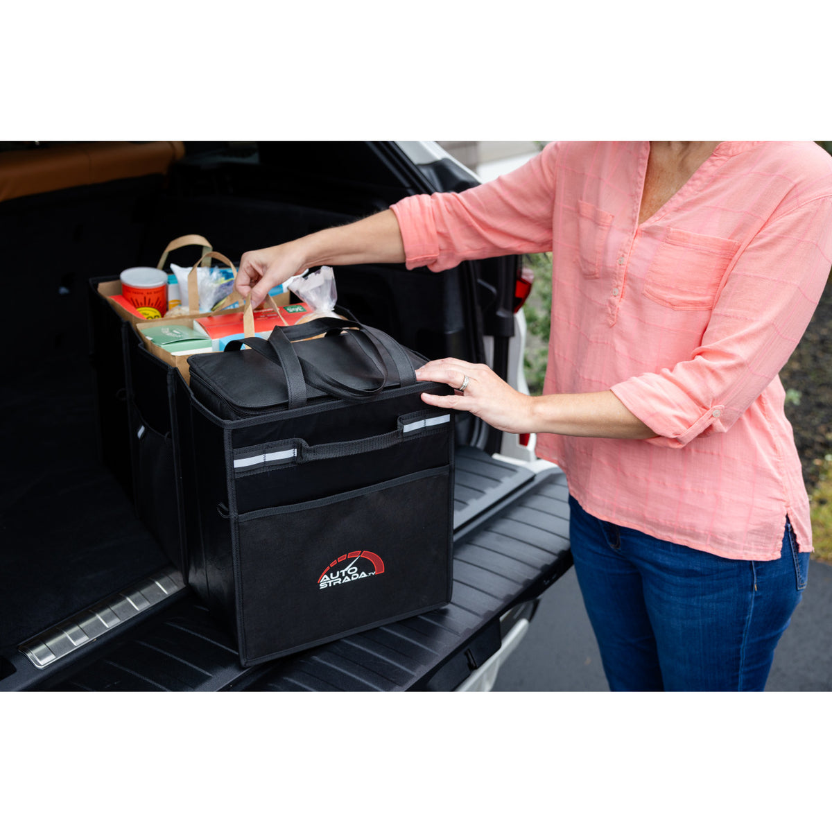 Structure Collapsible Cargo Organizer with Removable Cooler Embroidery - Black - View 10