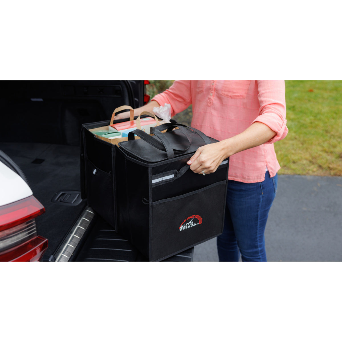 Structure Collapsible Cargo Organizer with Removable Cooler Embroidery - Black - View 8