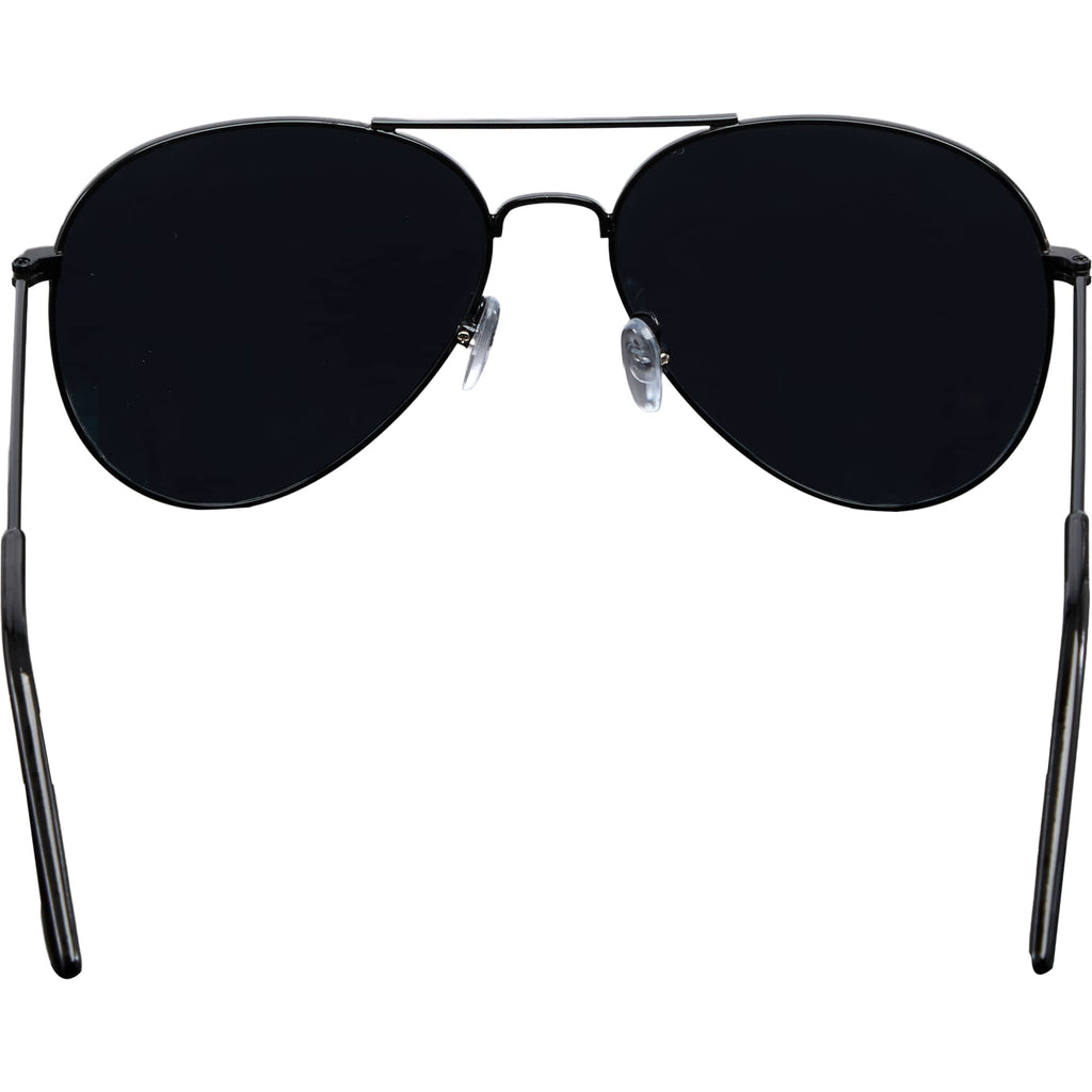 Stunkel Aviator Sunglasses with Recycled Lenses - Black - Back