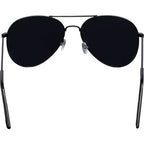 Stunkel Aviator Sunglasses with Recycled Lenses - Black - Back