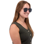 Stunkel Aviator Sunglasses with Recycled Lenses - Black - On Model