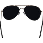 Stunkel Aviator Sunglasses with Recycled Lenses - Silver - Back