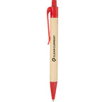 Sugarcane Paper Gel Pen with Recycled Accents Full Color - Red - Front