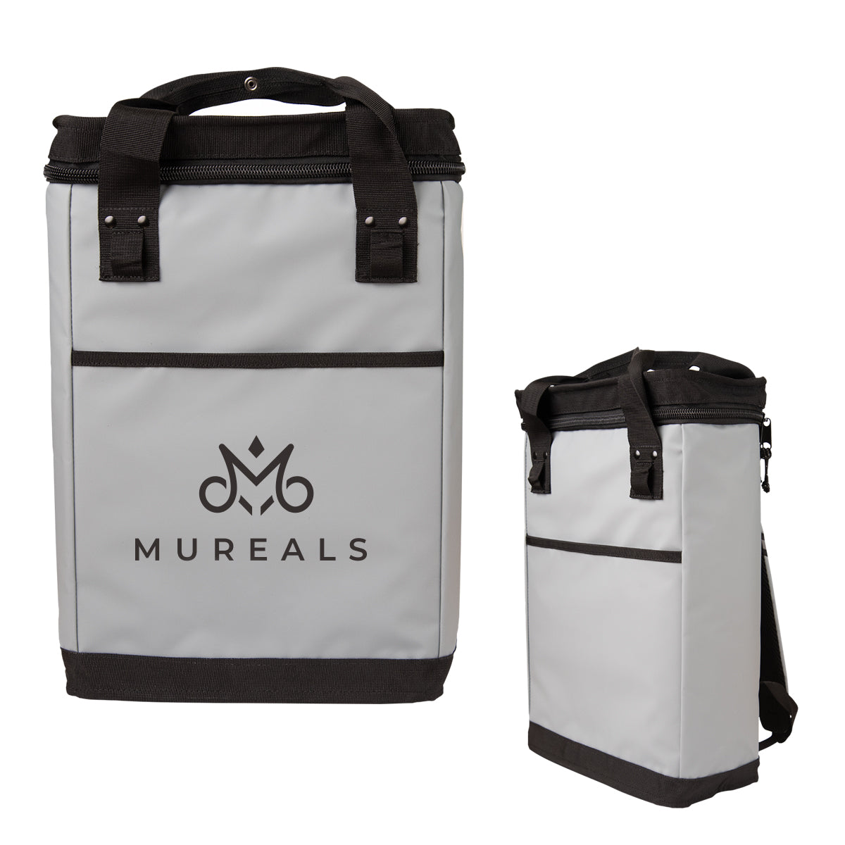 Summit Cooler Backpack for 24 Cans - Gray - Silk Screen