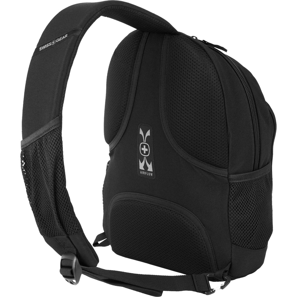 SwissGear Mini Sling Bag with Tablet Pocket Embroidery - Black - Back 3