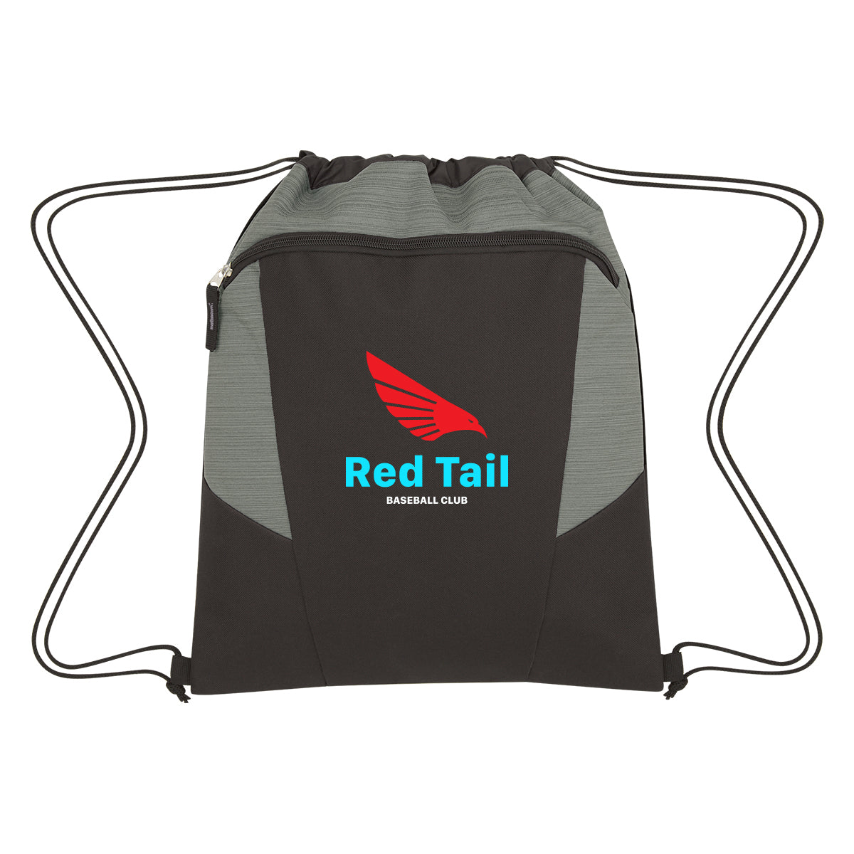 Tahoe Drawstring Backpack, Heathered - Black with Gray - Colorbrite