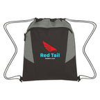 Tahoe Drawstring Backpack, Heathered - Black with Gray - Colorbrite